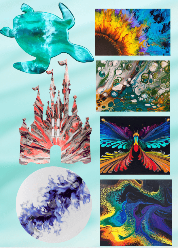 Abstract art with vibrant colors and shapes.