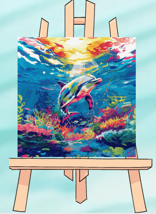 Ocean Harmony: Dolphin Dreams in Acrylic
